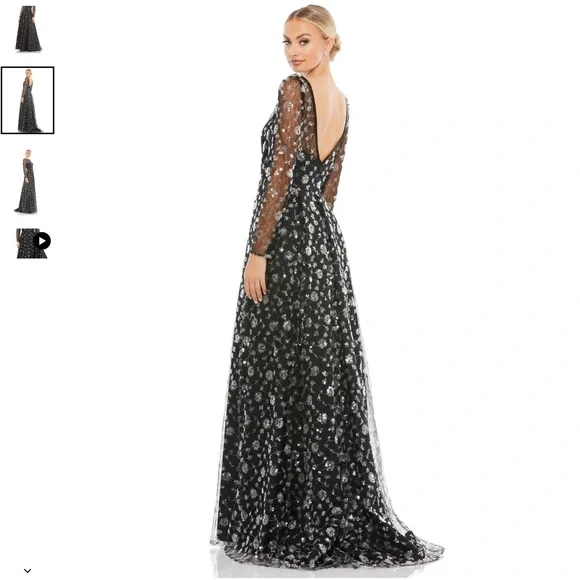 Mac Duggal | Dresses | Mac Duggal Floral Illusion Long Sleeve Aline Gown | Poshmark Mac Duggal | Dresses | Mac Duggal Floral Illusion Long Sleeve Aline Gown | Poshmark